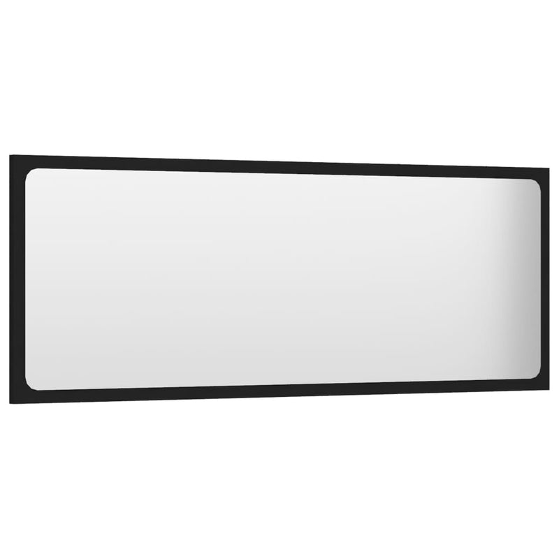 Bathroom Mirror Black 39.4"x0.6"x14.6" Chipboard
