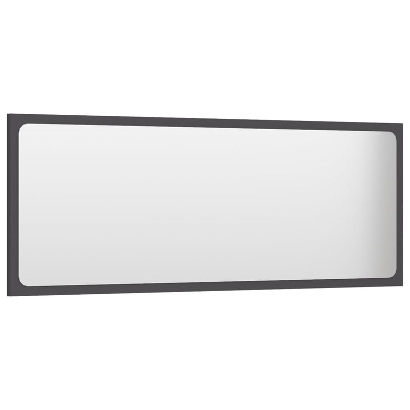 Bathroom Mirror Gray 39.4"x0.6"x14.6" Chipboard