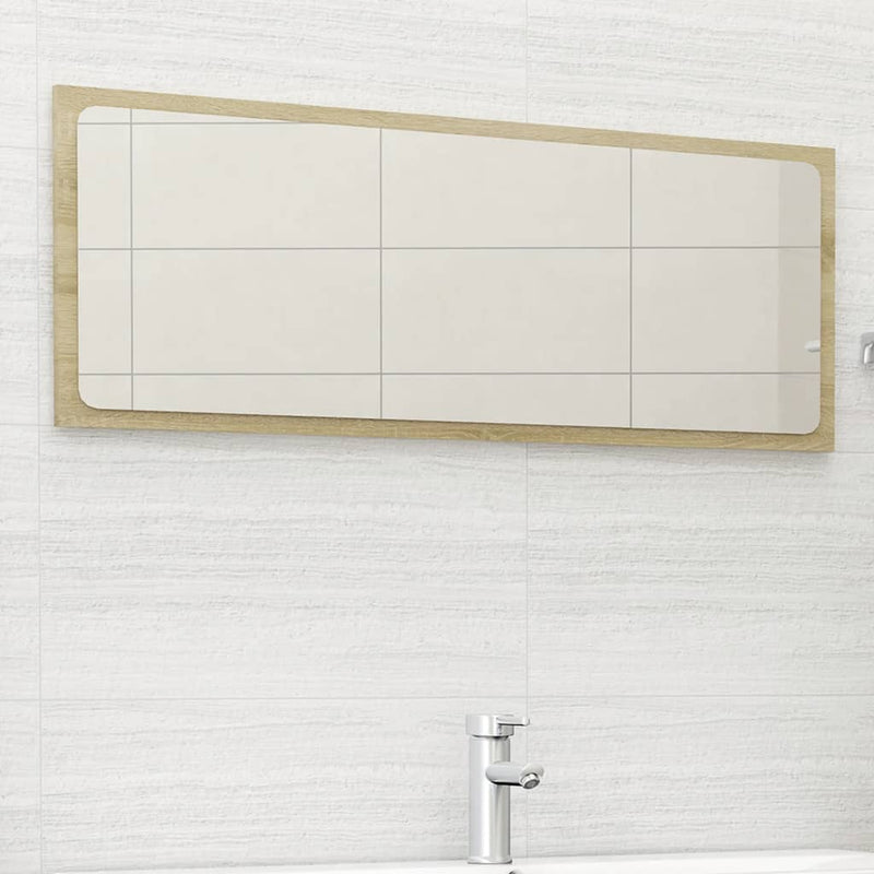 Bathroom Mirror Sonoma Oak 39.4"x0.6"x14.6" Chipboard