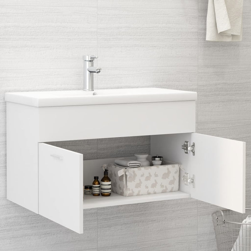 Sink Cabinet White 31.5"x15.2"x18.1" Chipboard