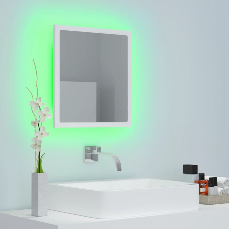 LED Bathroom Mirror White 15.7"x3.3"x14.6" Chipboard