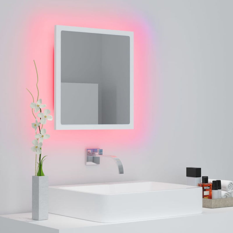 LED Bathroom Mirror White 15.7"x3.3"x14.6" Chipboard