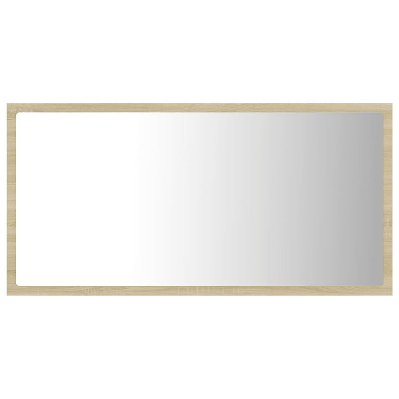 LED Bathroom Mirror Sonoma Oak 31.5"x3.3"x14.6" Chipboard