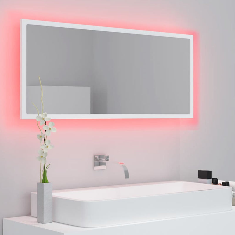 LED Bathroom Mirror White 39.4"x3.3"x14.6" Chipboard