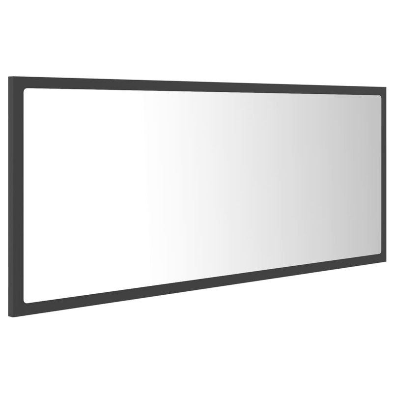 LED Bathroom Mirror Gray 39.4"x3.3"x14.6" Chipboard