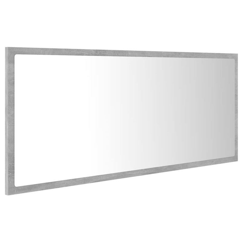 LED Bathroom Mirror Concrete Gray 39.4"x3.3"x14.6" Chipboard