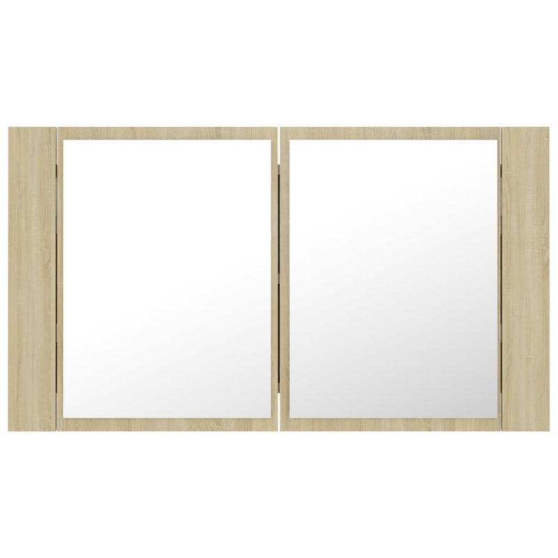 LED Bathroom Mirror Cabinet Sonoma Oak 31.5"x4.7"x17.7"