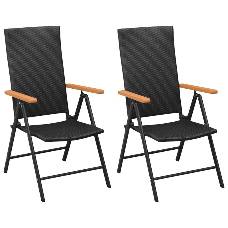 3 Piece Patio Dining Set Black and Brown