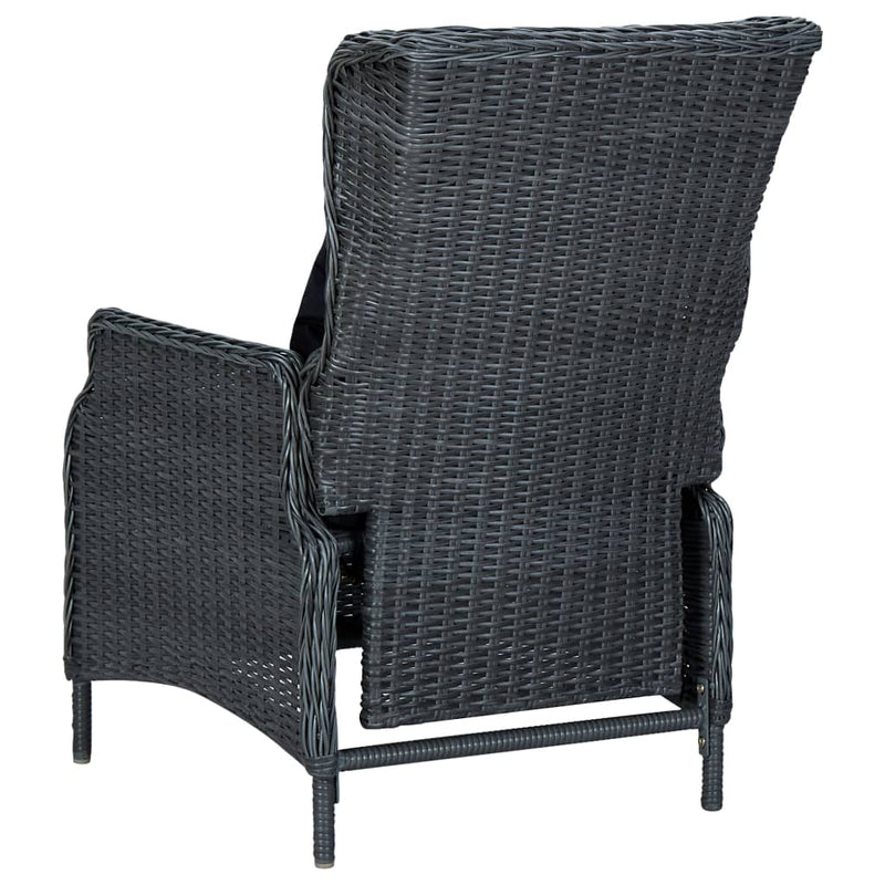 7 Piece Patio Dining Set with Cushions Poly Rattan Dark Gray