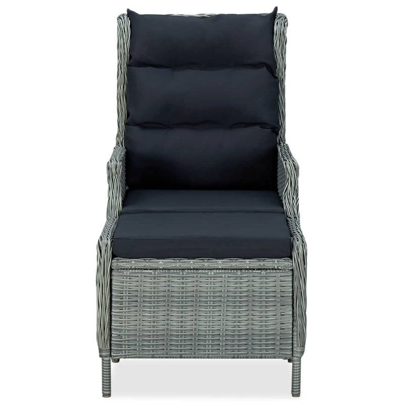 3 Piece Patio Lounge Set with Cushions Poly Rattan Light Gray