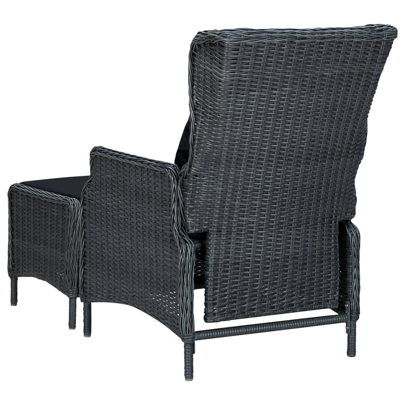 9 Piece Patio Dining Set with Cushions Poly Rattan Dark Gray