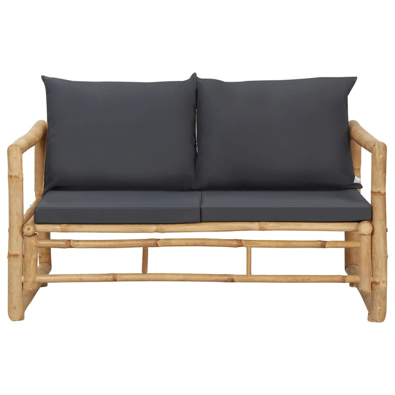 Patio Bench with Cushions 45.3" Bamboo