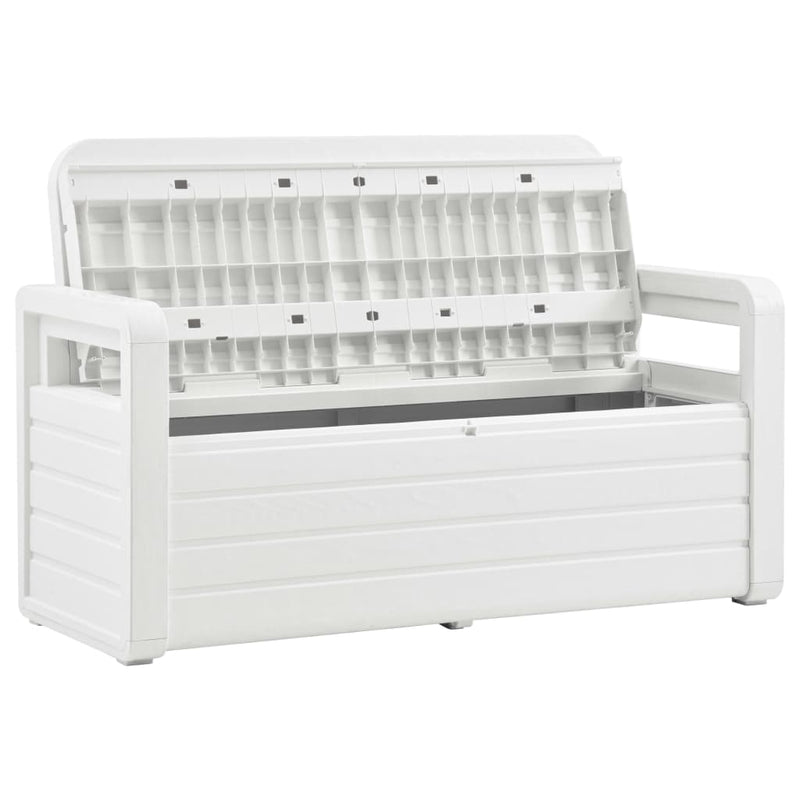Patio Storage Bench 52.2" Plastic White