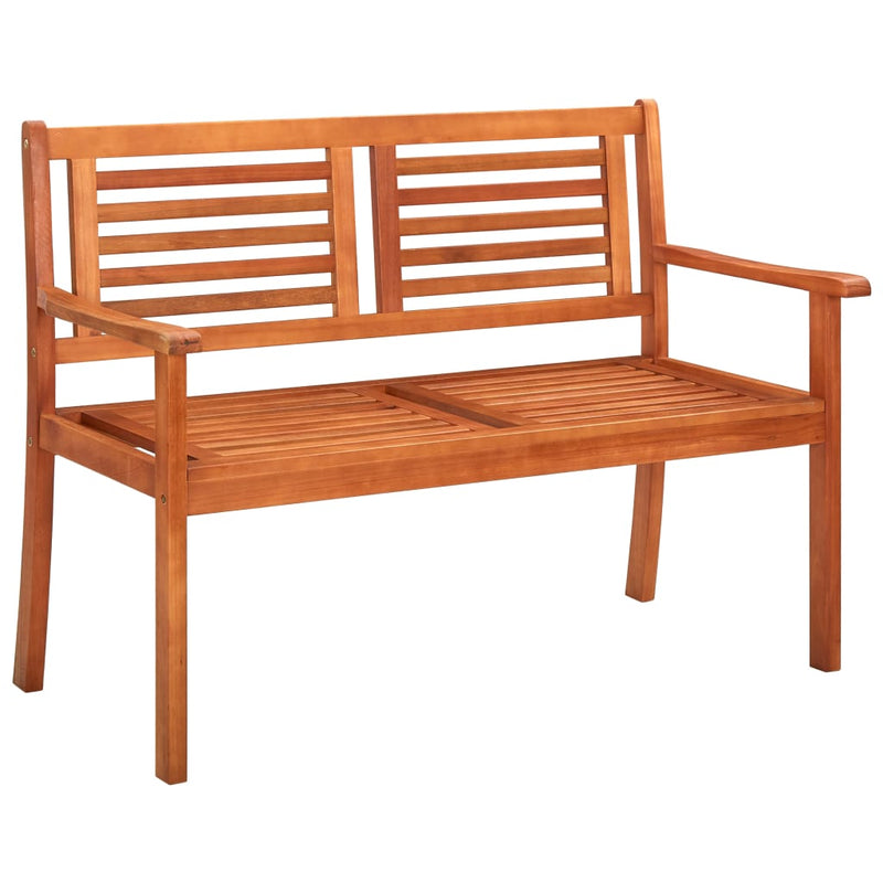 2-Seater Patio Bench with Cushion 44.1" Solid Eucalyptus Wood