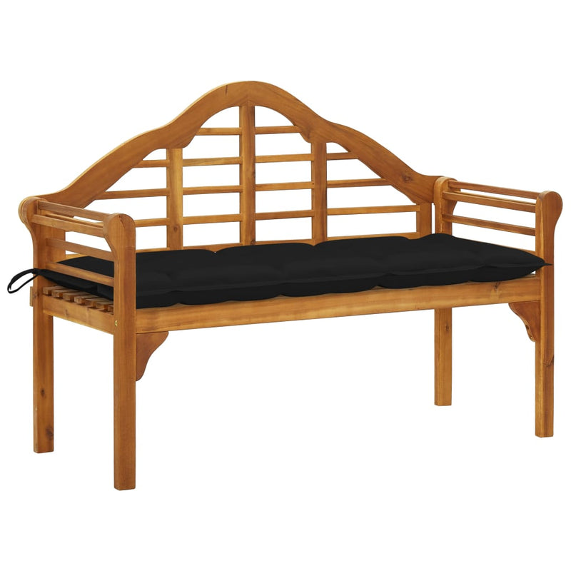 Patio Queen Bench with Cushion 53.1" Solid Acacia Wood