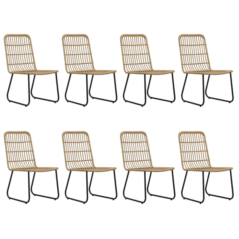 9 Piece Patio Dining Set Poly Rattan and Glass