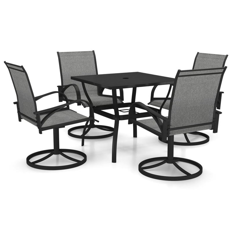 5 Piece Patio Dining Set Textilene and Steel