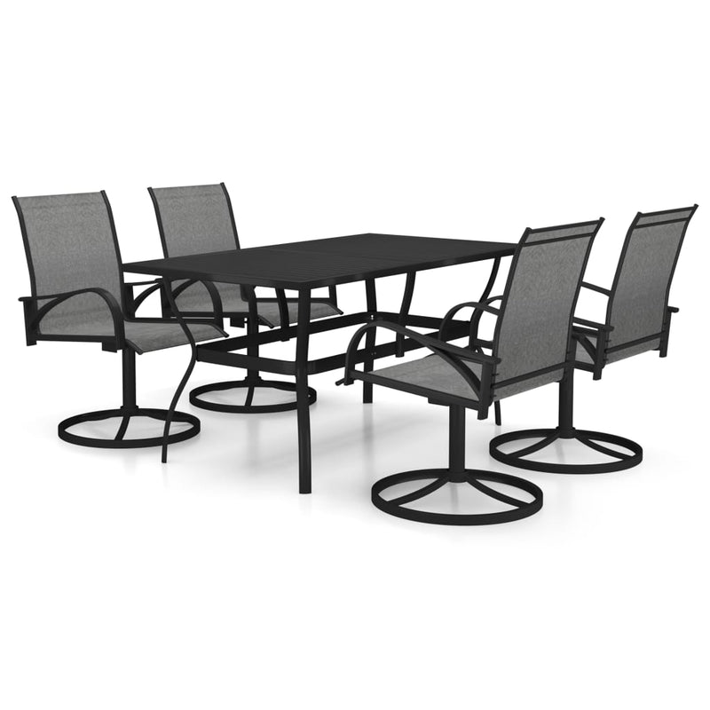 5 Piece Patio Dining Set Textilene and Steel