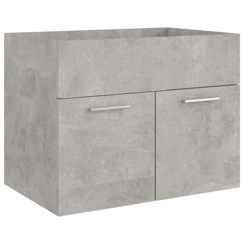 2 Piece Bathroom Furniture Set Concrete Gray Chipboard
