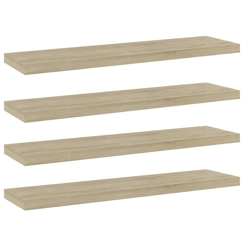 Bookshelf Boards 4 pcs Sonoma Oak 15.7"x3.9"x0.6" Chipboard