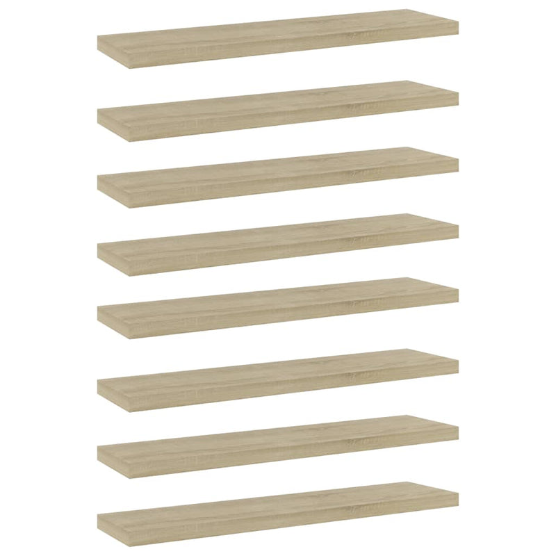 Bookshelf Boards 8 pcs Sonoma Oak 15.7"x3.9"x0.6" Chipboard