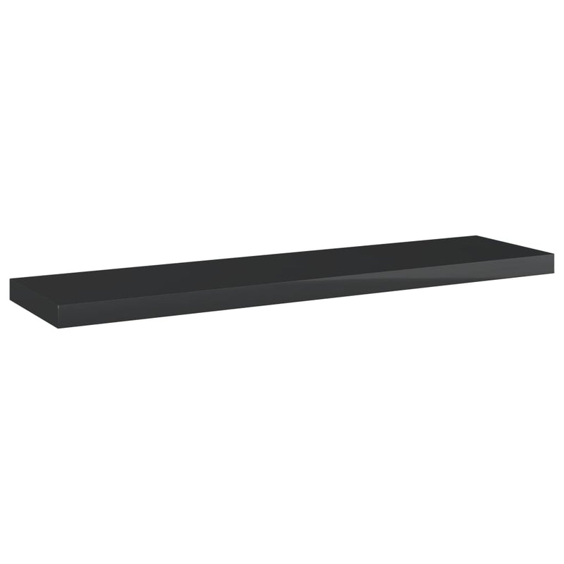 Bookshelf Boards 4 pcs High Gloss Black 15.7"x3.9"x0.6" Chipboard