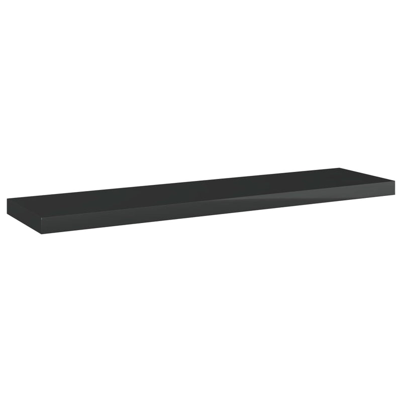 Bookshelf Boards 8 pcs High Gloss Black 15.7"x3.9"x0.6" Chipboard