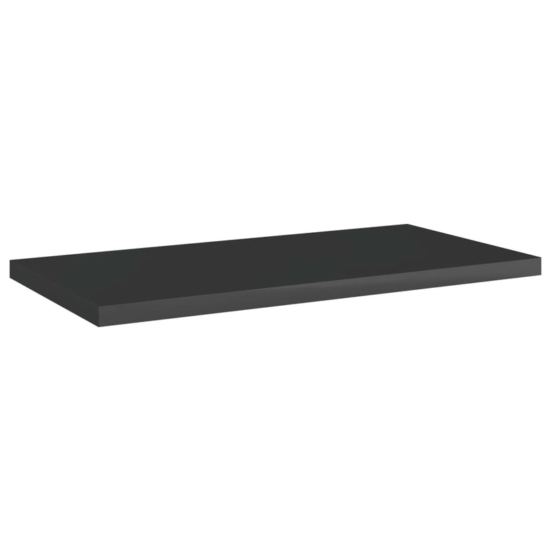 Bookshelf Boards 4 pcs High Gloss Black 15.7"x7.9"x0.6" Chipboard