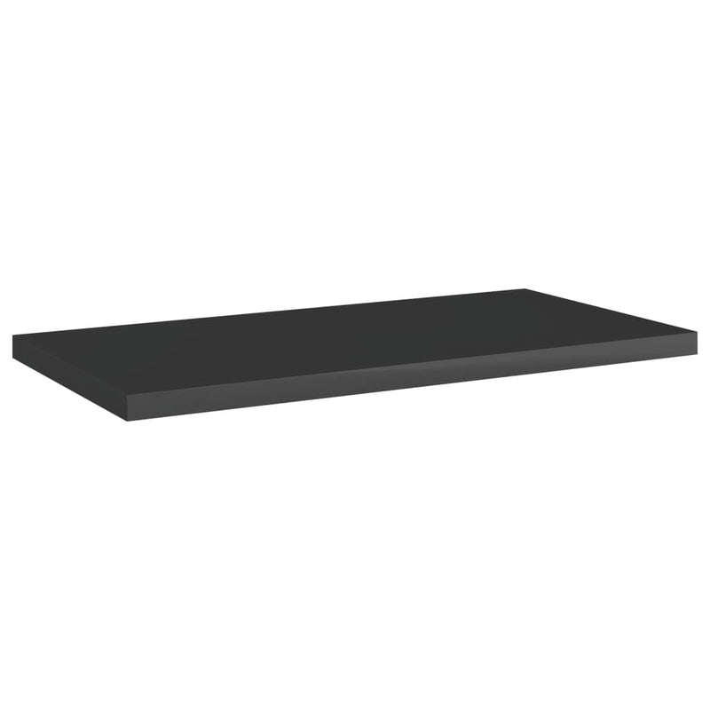 Bookshelf Boards 8 pcs High Gloss Black 15.7"x7.9"x0.6" Chipboard