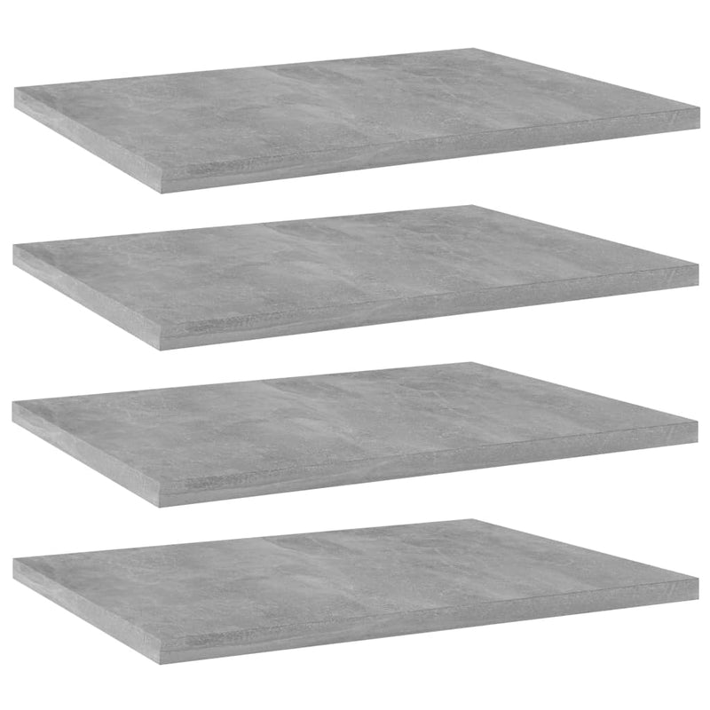 Bookshelf Boards 4 pcs Concrete Gray 15.7"x11.8"x0.6" Chipboard