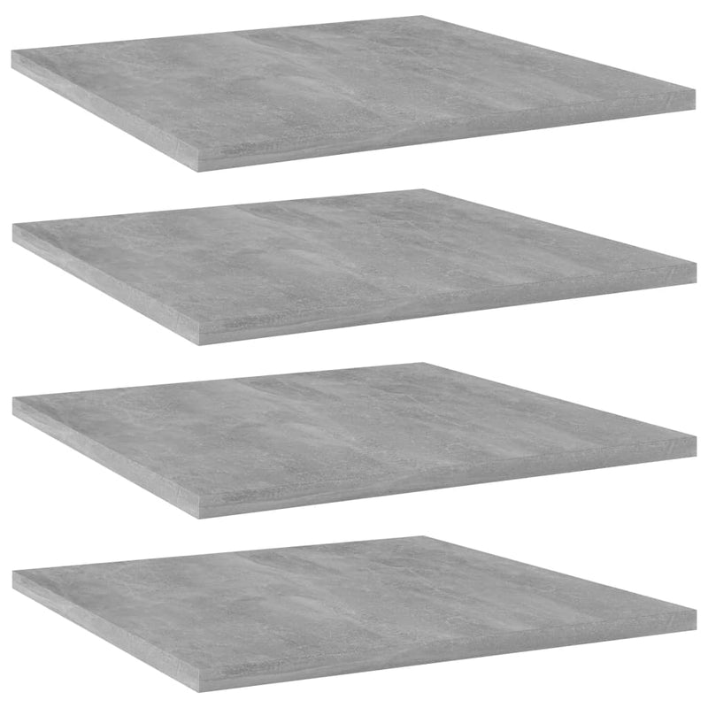 Bookshelf Boards 4 pcs Concrete Gray 15.7"x15.7"x0.6" Chipboard