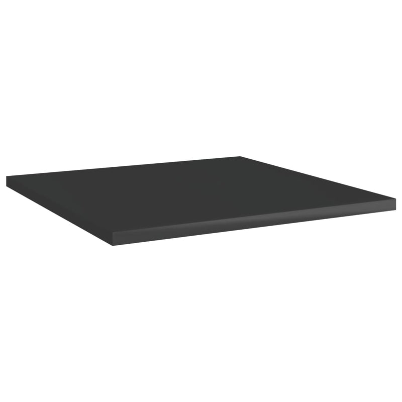 Bookshelf Boards 4 pcs High Gloss Black 15.7"x15.7"x0.6" Chipboard
