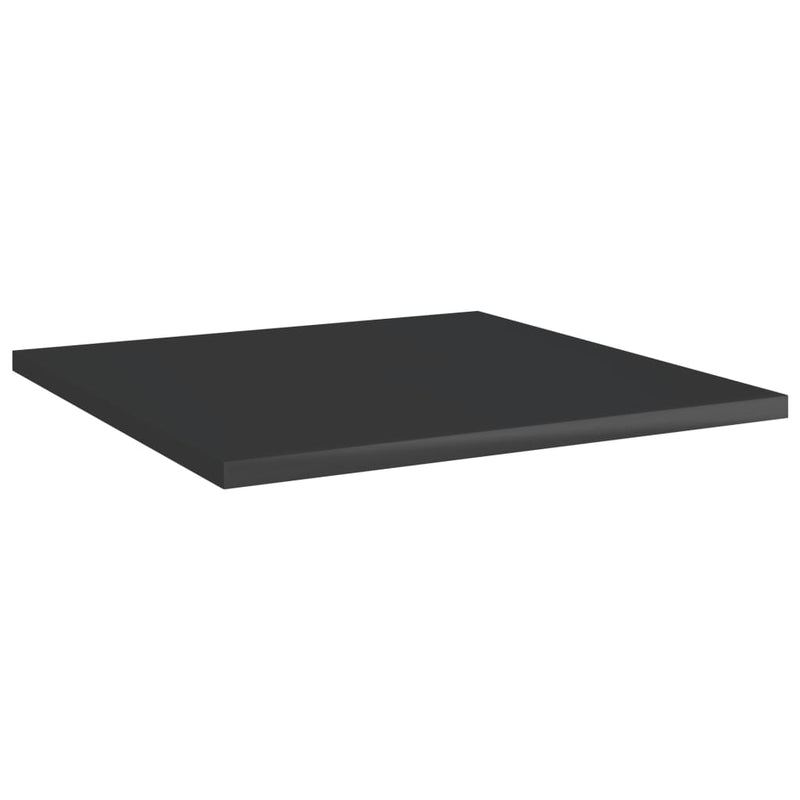 Bookshelf Boards 8 pcs High Gloss Black 15.7"x15.7"x0.6" Chipboard