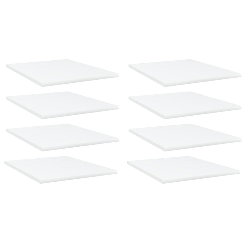 Bookshelf Boards 8 pcs White 15.7"x19.7"x0.6" Chipboard