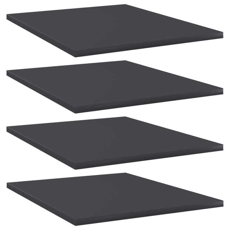 Bookshelf Boards 4 pcs Gray 15.7"x19.7"x0.6" Chipboard