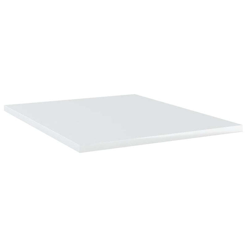 Bookshelf Boards 4 pcs High Gloss White 15.7"x19.7"x0.6" Chipboard