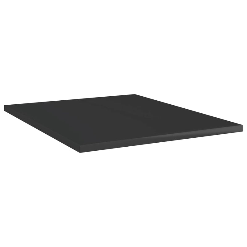 Bookshelf Boards 4 pcs High Gloss Black 15.7"x19.7"x0.6" Chipboard