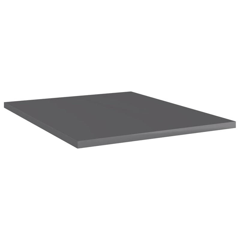 Bookshelf Boards 4 pcs High Gloss Gray 15.7"x19.7"x0.6" Chipboard