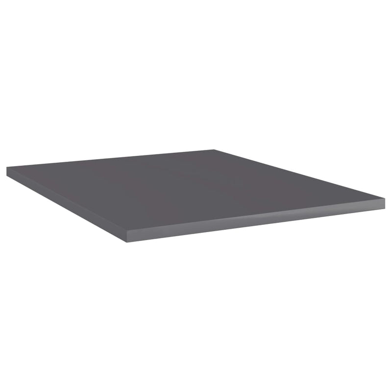 Bookshelf Boards 8 pcs High Gloss Gray 15.7"x19.7"x0.6" Chipboard