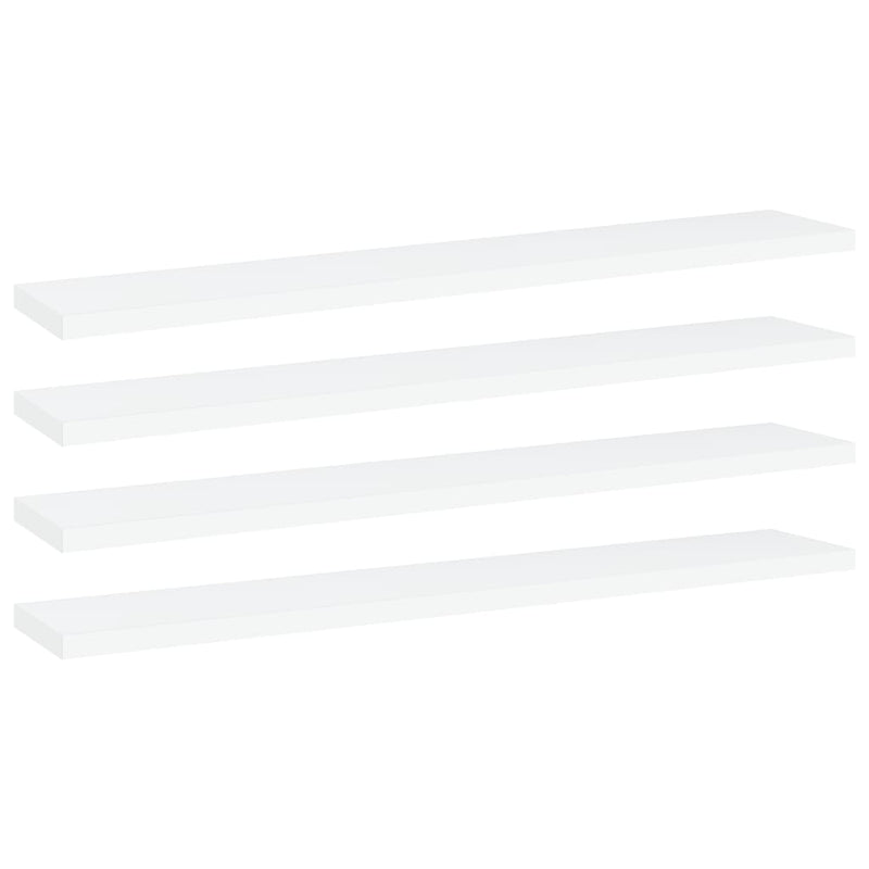 Bookshelf Boards 4 pcs White 23.6"x3.9"x0.6" Chipboard