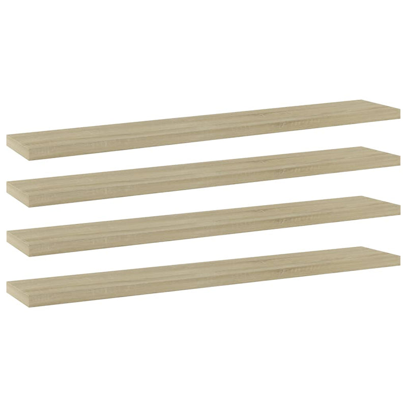 Bookshelf Boards 4 pcs Sonoma Oak 23.6"x3.9"x0.6" Chipboard