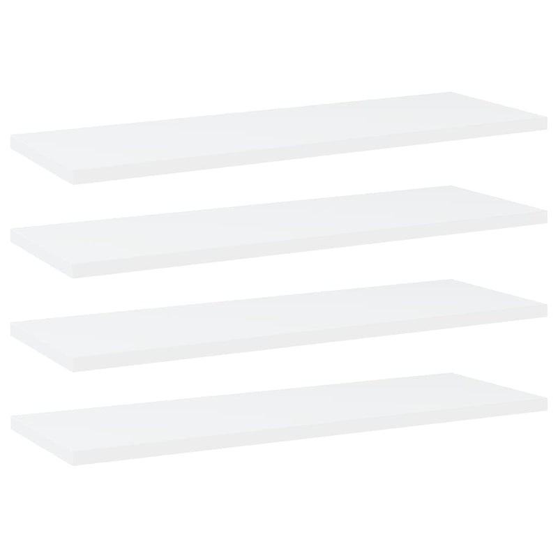 Bookshelf Boards 4 pcs White 23.6"x7.9"x0.6" Chipboard