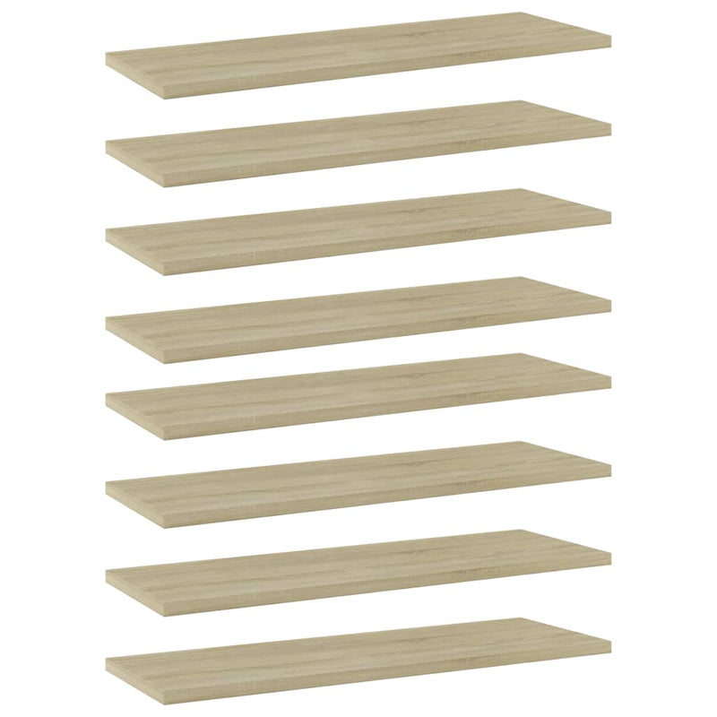 Bookshelf Boards 8 pcs Sonoma Oak 23.6"x7.9"x0.6" Chipboard