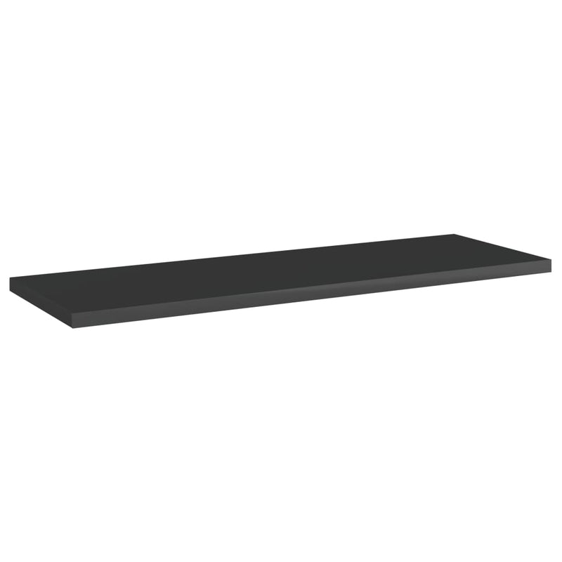 Bookshelf Boards 4 pcs High Gloss Black 23.6"x7.9"x0.6" Chipboard