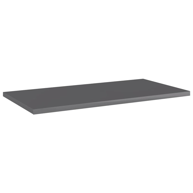 Bookshelf Boards 4 pcs High Gloss Gray 23.6"x11.8"x0.6" Chipboard