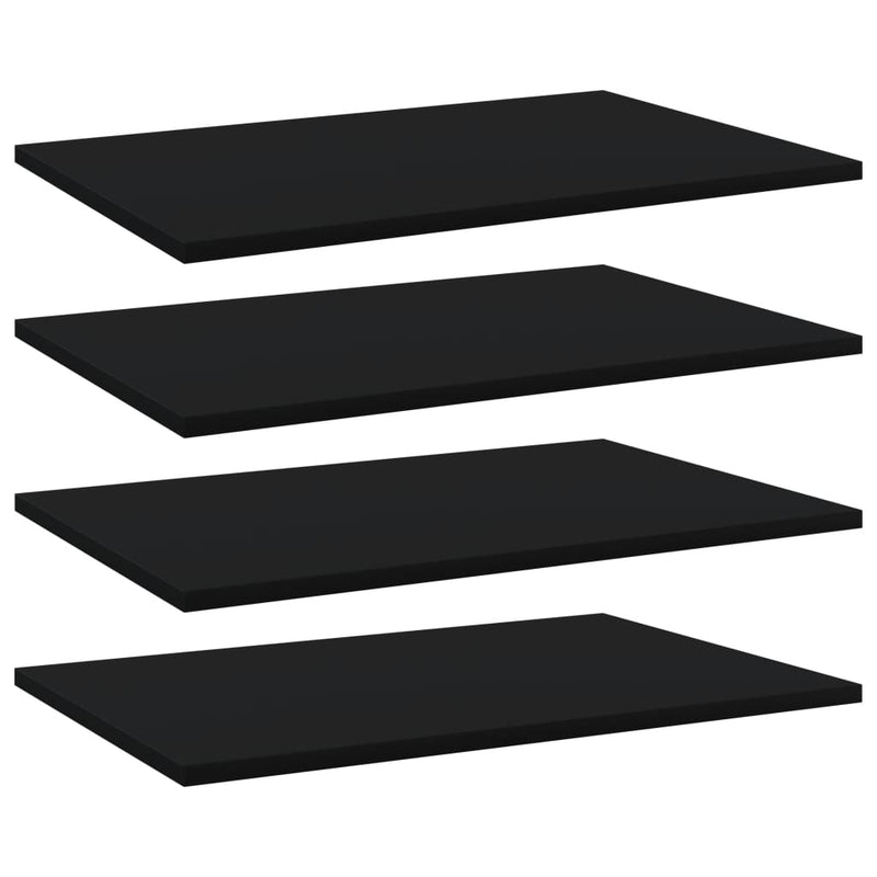 Bookshelf Boards 4 pcs Black 23.6"x15.7"x0.6" Chipboard