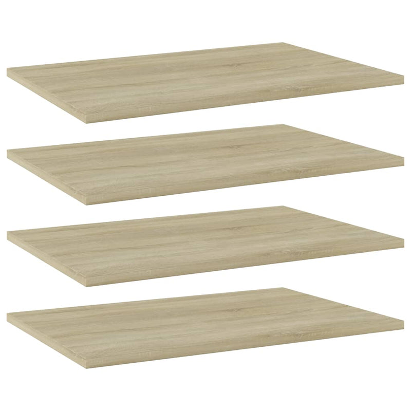 Bookshelf Boards 4 pcs Sonoma Oak 23.6"x15.7"x0.6" Chipboard