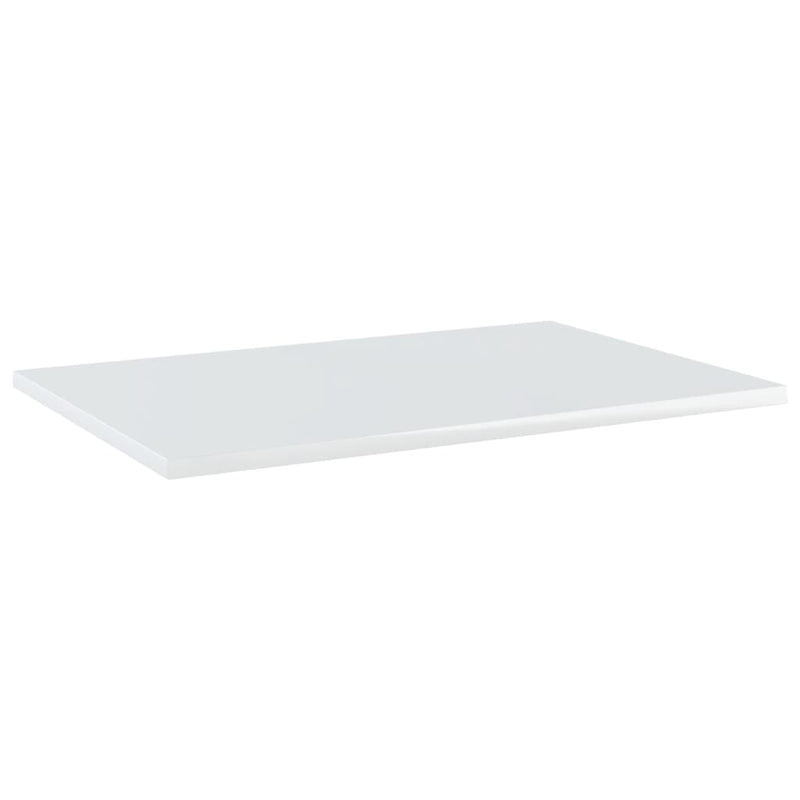 Bookshelf Boards 8 pcs High Gloss White 23.6"x15.7"x0.6" Chipboard