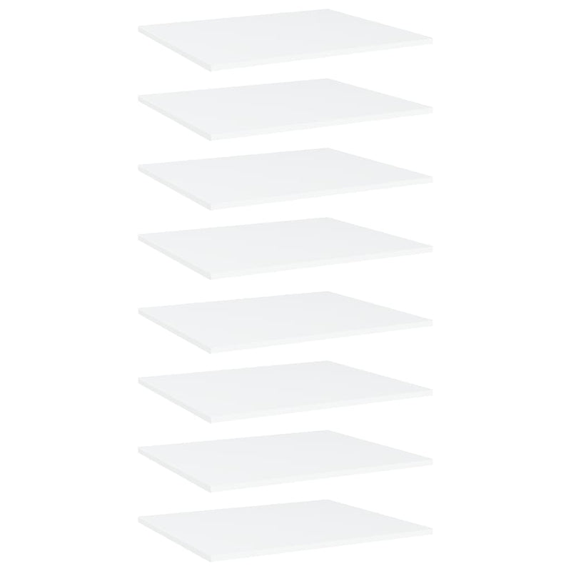 Bookshelf Boards 8 pcs White 23.6"x19.7"x0.6" Chipboard