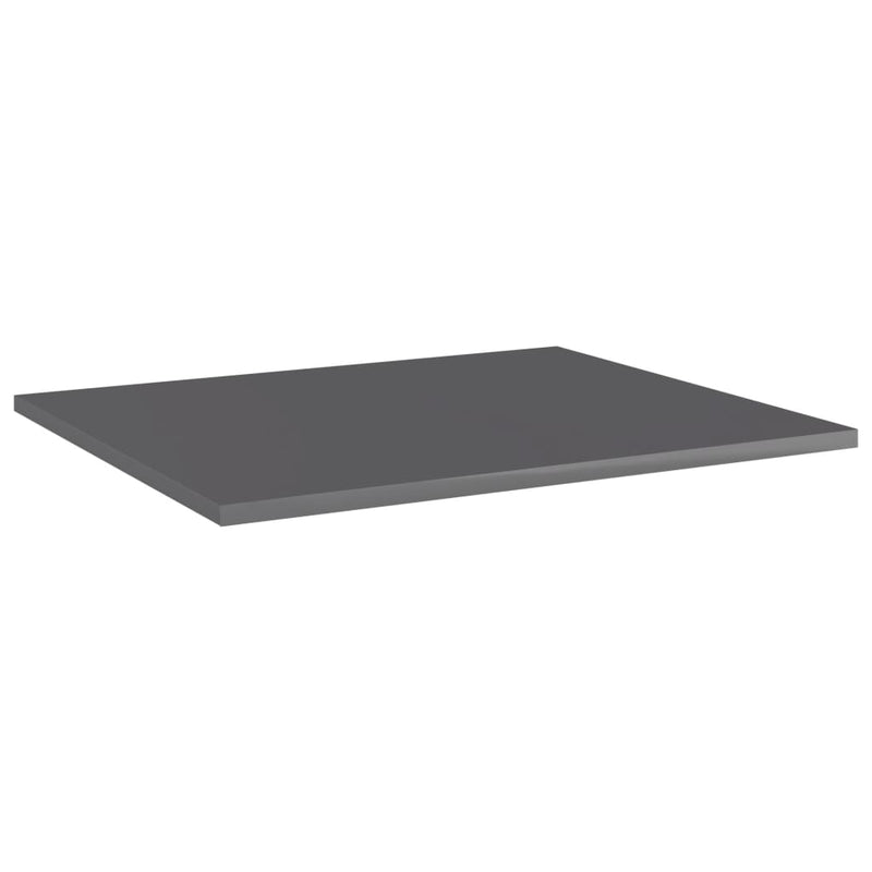 Bookshelf Boards 8 pcs High Gloss Gray 23.6"x19.7"x0.6" Chipboard